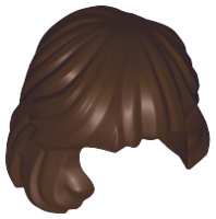 Hair Mid-Length Combed Behind Ear in Dark Brown