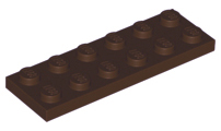 Plate 2 x 6 in Dark Brown