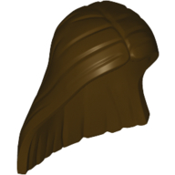 Hair Long and Straight, Center Parted in Dark Brown