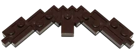 Large Figure Weapon Bow, Pixelated in Dark Brown