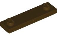 Plate Special 1 x 4 with 2 Studs with Groove [New Underside] in Dark Brown