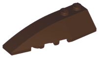 Brick Wedged, Curved 6 x 2 Left, Inner Ridges in Dark Brown