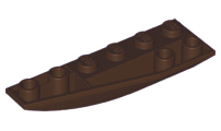 Brick Wedged, Curved Inverted 6 x 2 Left in Dark Brown