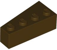 Brick Wedged, Angled 4 x 2 Right in Dark Brown