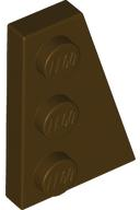 Wedge Plate 3 x 2 Right in Dark Brown