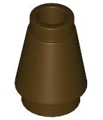 Cone 1 x 1 [Top Groove] in Dark Brown