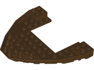Boat Hull Section, Brick 10 x 12 x 1 with 4 x 6 Cutout in Dark Brown