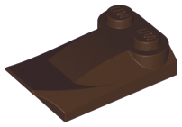 Brick Wedged, Curved 2 x 3 x 2/3 Two Studs, Wing End in Dark Brown