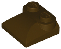 Brick Curved 2 x 2 x 2/3 Two Studs and Curved Slope End in Dark Brown