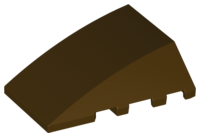 Brick Wedged, Curved 4 x 4 No Top Studs in Dark Brown