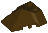 Brick Wedged, Sloped 4 x 4 Pyramid Center in Dark Brown