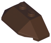 Brick Wedged, Sloped 45° 2 x 4 Triple in Dark Brown