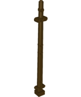 Boat, Mast 2 x 2 x 20 with Holes - Side Aligned x shape Axle Hole, + Orientation in Dark Brown