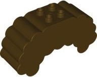 Duplo Brick, Hair, 2 x 2 Top Studs, Rounded in Dark Brown