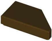 Tile 1 x 2 with Stud Notch Left in Dark Brown