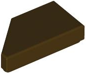 Tile 1 x 2 with Stud Notch Right in Dark Brown