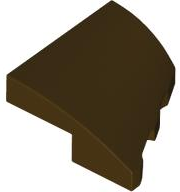 Brick Wedged, Curved 2 x 2 with Stud Notch Left in Dark Brown