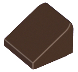 Brick Sloped 30° 1 x 1 x 2/3 (Cheese Slope) in Dark Brown