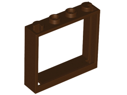 Window 1 x 4 x 3 without Shutter Tabs in Dark Brown