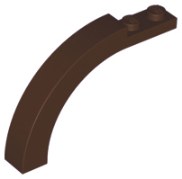 Brick Arch 1 x 6 x 3 1/3 Curved Top in Dark Brown