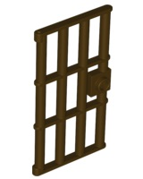 Door 1 x 4 x 6 Barred with Stud Handle in Dark Brown
