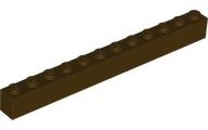 Brick 1 x 12 in Dark Brown
