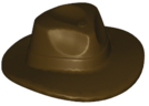 Hat Wide Brim, Outback Style with Wide Belt, Buckle (Fedora) in Dark Brown