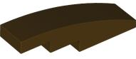 Brick Curved 4 x 1 No Studs [Stud Holder with Asymmetric Ridges] in Dark Brown