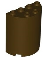 Cylinder Half 2 x 4 x 4 in Dark Brown