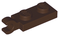Plate Special 1 x 2 with Clip Horizontal on End in Dark Brown