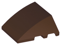 Brick Wedged, Curved 4 x 3 No Studs [Plain] in Dark Brown