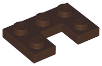 Plate 2 x 3 with 1 x 1 Cutout in Dark Brown
