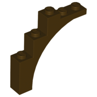 Brick Arch 1 x 5 x 4 [Irregular Bow, Raised Underside Cross Supports] in Dark Brown