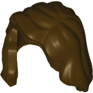 Hair Mid-Length with Part over Front of Right Shoulder in Dark Brown