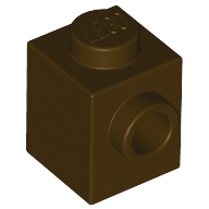 Brick Special 1 x 1 with Stud on 1 Side in Dark Brown