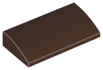 Brick Curved 2 x 4 x 2/3 No Studs, with Bottom Tubes in Dark Brown