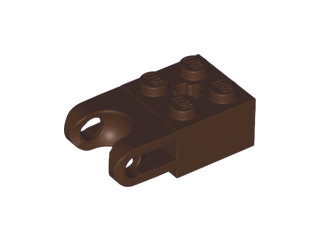 Technic Brick Special 2 x 2 with Ball Socket Wide and Axle Hole in Dark Brown