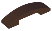 Brick Curved 4 x 1 Double, No Studs in Dark Brown