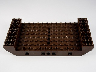 Boat Hull Section, Large Middle 8 x 16 x 2 1/3 with 5 Holes in Dark Brown