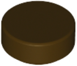 Tile Round 1 x 1 in Dark Brown
