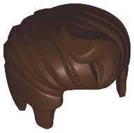 Hair Swept Back with Forelock in Dark Brown