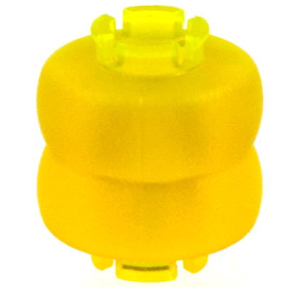 Clikits Bead, Connector Thick Small Double with 2 Pins in Trans-Neon Yellow