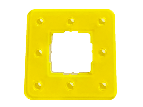 Clikits Frame, Square 3 x 3 with 8 Holes in Trans-Neon Yellow