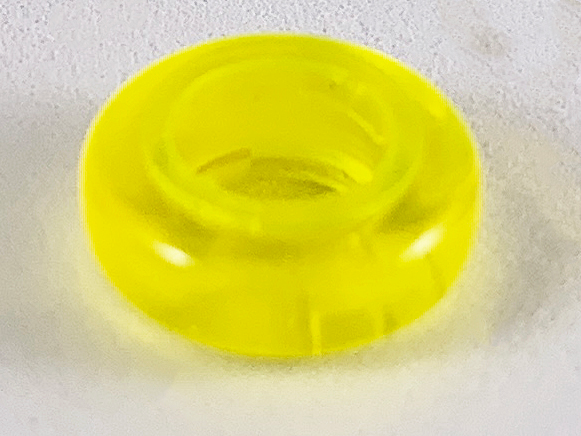 Clikits Bead, Ring, Thick Small with Hole in Trans-Neon Yellow