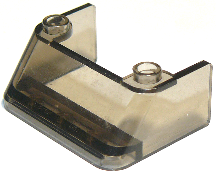 Windscreen 3 x 4 x 1 1/3 with 2 Studs on Top in Trans-Brown