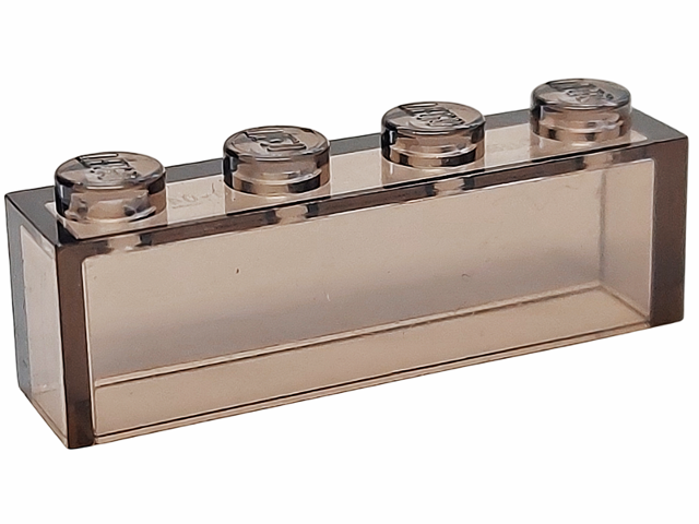 Brick 1 x 4 without Bottom Tubes in Trans-Brown