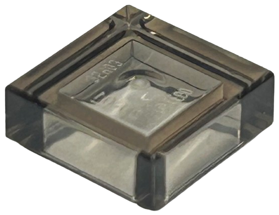Tile 1 x 1 with Groove in Trans-Brown