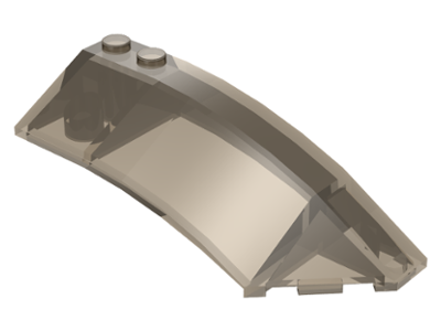 Brick Wedged, Curved 8 x 3 x 2 Open Right in Trans-Brown