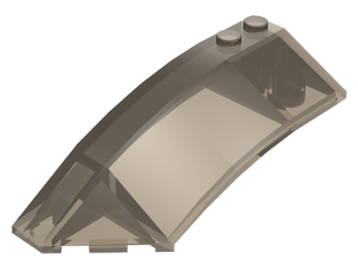 Brick Wedged, Curved 8 x 3 x 2 Open Left in Trans-Brown