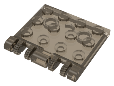 Hinge Plate 3 x 4 Locking Dual 2 Finger, 9 Teeth in Trans-Brown